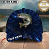 Maxcorners Fishing Neon Blue Purple Light Burst Customized Name 3D Cap