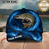 Maxcorners Fishing Blue Water Splash Customized Name 3D Cap