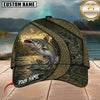 Maxcorners Fishing Olive Green Honeycomb Water Splash Customized Name 3D Cap