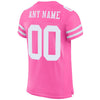 Maxcorners Custom Pink White Mesh Authentic Football Jersey LM2605