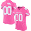 Maxcorners Custom Pink White Mesh Authentic Football Jersey LM2605