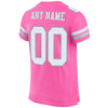 Maxcorners Custom Pink White-Light Gray Mesh Authentic Football Jersey LM2605