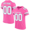 Maxcorners Custom Pink White-Light Gray Mesh Authentic Football Jersey LM2605