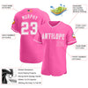 Maxcorners Custom Pink White-Light Blue Premium American Flag Fashion Baseball Jersey LM0210