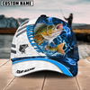 Maxcorners Fishing White Blue Lava Sport American Flag Pattern Sport Pattern Personalized Name 3D Cap (11 Breeds)