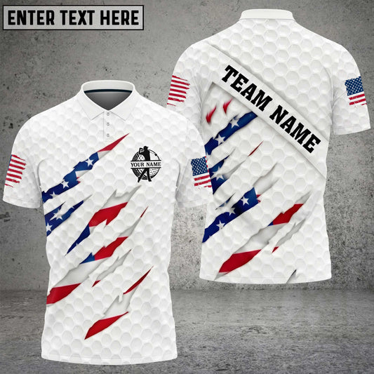 Maxcorners Super Cool Golf Man 3D Golf Personalized Name Polo Shirts