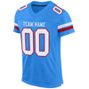 Maxcorners Custom Powder Blue White-Red Mesh Authentic Football Jersey LM2605