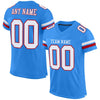 Maxcorners Custom Powder Blue White-Red Mesh Authentic Football Jersey LM2605