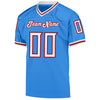 Maxcorners Custom Powder Blue White-Red Mesh Authentic Throwback Football Jersey LM2605