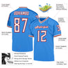 Maxcorners Custom Powder Blue White-Red Mesh Authentic Throwback Football Jersey LM2605