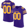 Maxcorners Custom Purple Gold-White Mesh Authentic Classic Football Jersey LM2605