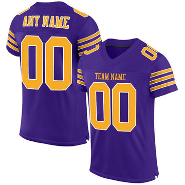 Maxcorners Custom Purple Gold-White Mesh Authentic Classic Football Jersey LM2605