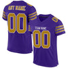 Maxcorners Custom Purple Old Gold-White Mesh Authentic Football Jersey LM2605