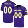 Maxcorners Custom Purple White-Old Gold Mesh Authentic Throwback Football Jersey LM2605