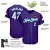 Maxcorners Custom Purple White-Teal Authentic Baseball Jersey LM2605