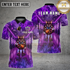 Maxcorners Darts King Neon Alley Crown Character Multi Options Personalized Name, Team Name 3D Shirt