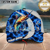Maxcorners Fishing Electric Water Hexagon Personalized Classic Cap (12 Fish Species)