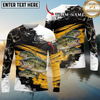 Maxcorners  Fishing Rustic Camouflage Personalized Name, Team Name Long Sleeve Shirt (9 Fish Species)