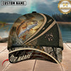 Maxcorners Fishing Rustic Camo Sunset American Flag Customized Name 3D Cap