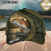 Maxcorners Fishing Olive Green Honeycomb Water Splash Customized Name 3D Cap
