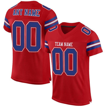 Maxcorners Custom Red Royal-White Mesh Authentic Football Jersey LM2605