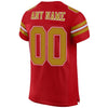 Maxcorners Custom Red Old Gold-White Mesh Authentic Football Jersey LM2605
