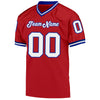 Maxcorners Custom Red White-Royal Mesh Authentic Throwback Football Jersey LM2605