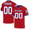 Maxcorners Custom Red White-Royal Mesh Authentic Throwback Football Jersey LM2605