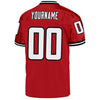 Maxcorners Custom Red White-Black Mesh Authentic Throwback Football Jersey LM2605