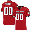 Maxcorners Custom Red White-Black Mesh Authentic Throwback Football Jersey LM2605
