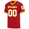 Maxcorners Custom Red White-Gold Mesh Authentic Throwback Football Jersey LM2605