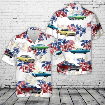 Maxcorners 1969 Dodge Dart Swinger 340, 4th Of July Hawaiian Shirt, Custom Photo Car Aloha Shirts (Up to 4 photos)
