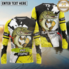 Maxcorners Fishing Funny Beer Fish Personalized Name, Team Name Long Sleeve Shirt (9 Fish Species)