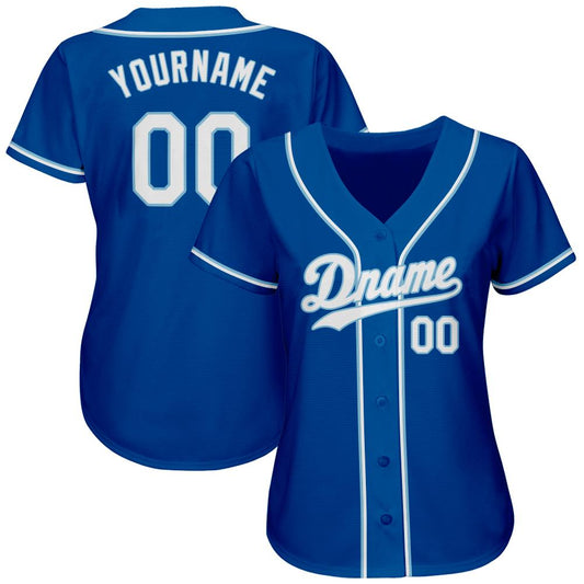 Maxcorners Custom Royal White-Light Blue Authentic Baseball Jersey LM2605