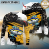 Maxcorners  Fishing Rustic Camouflage Personalized Name, Team Name Long Sleeve Shirt (9 Fish Species)