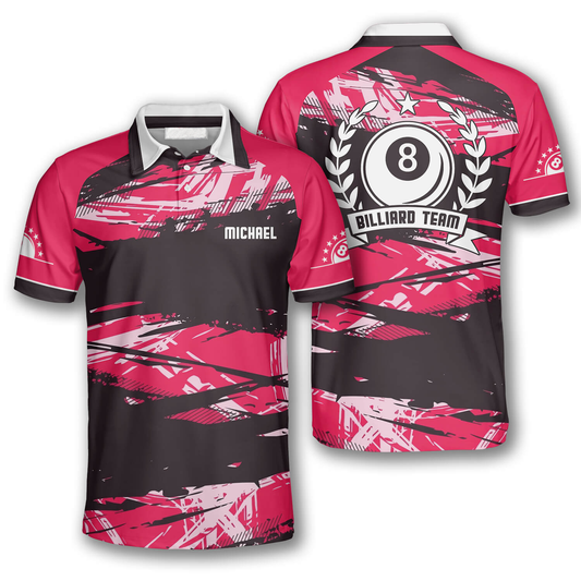 Maxcorners Pink Grunge Billiard Personalized 3D Unisex Shirt