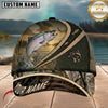 Maxcorners Fishing Rustic Camo Sunset American Flag Customized Name 3D Cap