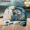 Maxcorners Fishing Blue Gold Water Camo Strike Customized Name 3D Cap