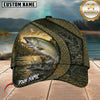 Maxcorners Fishing Olive Green Honeycomb Water Splash Customized Name 3D Cap