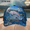 Maxcorners Fishing Ocean Blue Water Splash Customized Name 3D Cap
