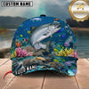 Maxcorners Fishing Blue Coral Reef Customized Name 3D Cap