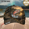 Maxcorners Fishing Rustic Bark and Sunset Customized Name 3D Cap