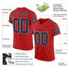 Maxcorners Custom Scarlet Navy-Light Gray Mesh Authentic Football Jersey LM2605