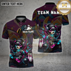 Maxcorners Bowling Shirt – Neon Cyber Bear Graffiti Style with Bowling Pins – Personalized Name, Team Name 3D Shirt