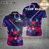 Maxcorners Bowling Shirt Neon Devil Character Multioptions Personalized Name, Team Name Unisex 3D Shirt (4 Colors)