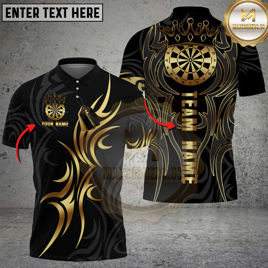 Maxcorners Darts Shirt Royal Crown Gold Dartboard Multioptions Personalized Name, Team Name Unisex 3D Shirt