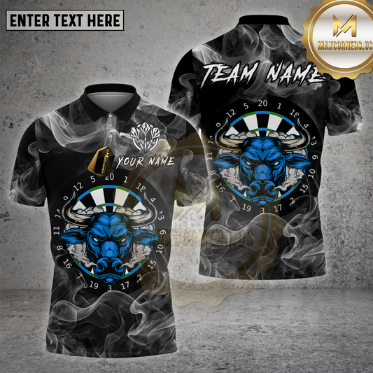 Maxcorners Darts Shirt Bull Smoke Dartboard Multioptions Personalized Name, Team Name Unisex 3D Shirt (4 Colors)