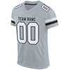 Maxcorners Custom Silver White-Black Mesh Authentic Classic Football Jersey LM2605