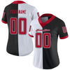 Maxcorners Custom Black Red-White Split Fashion Football Jersey LM2605