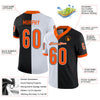 Maxcorners Custom Black Orange-White Split Fashion Football Jersey LM2605